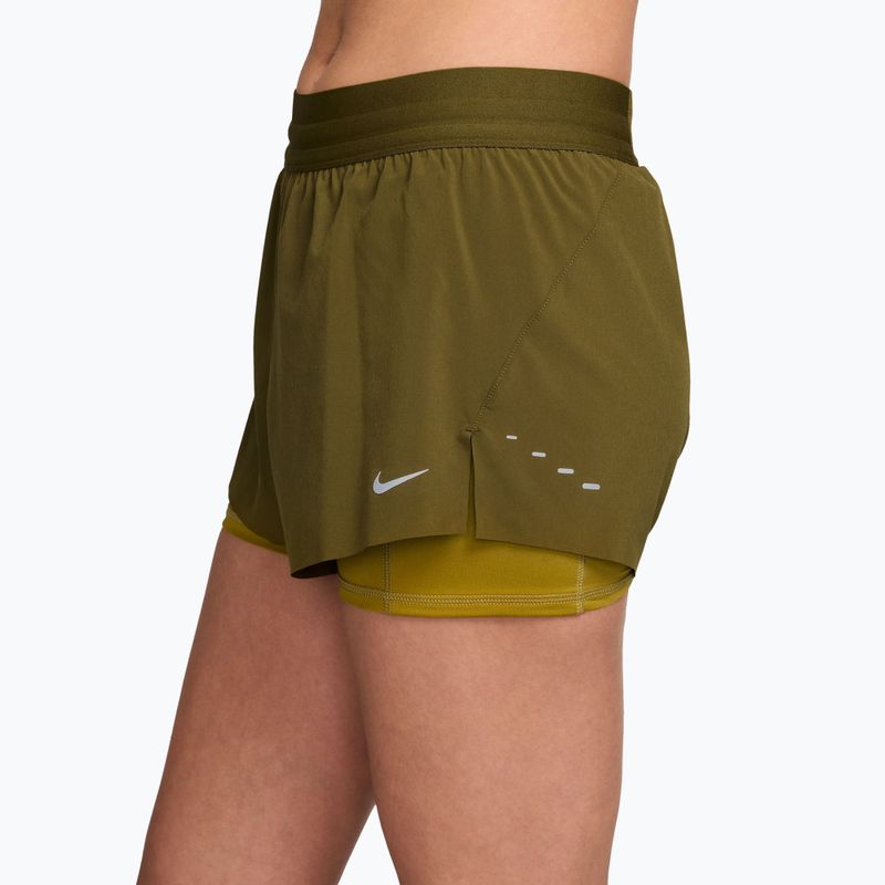 Női futóshort Nike Swift Mid-Rise 2in1 olive flak/peat moss 3
