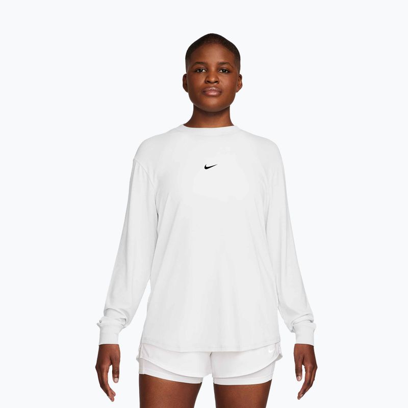Női hosszú ujjú edzőpóló Nike One Relaxed Dri-Fit white/black