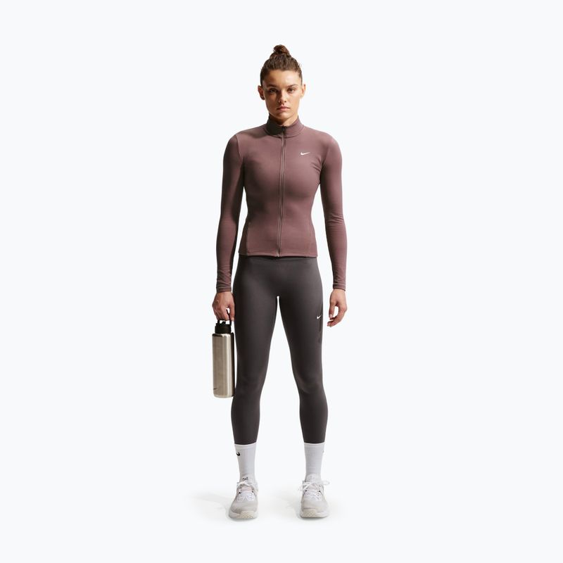 Női edzőfelső Nike One Fitted Dri-Fit Full-Zip burgundy tattoo/white 2