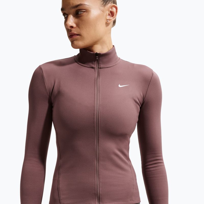 Női edzőfelső Nike One Fitted Dri-Fit Full-Zip burgundy tattoo/white 5