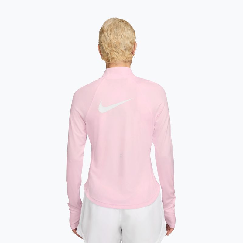 Női futó hosszú ujjú Nike Tempo Swoosh Run Dri-Fit 1/4-Zip pink foam/white 2