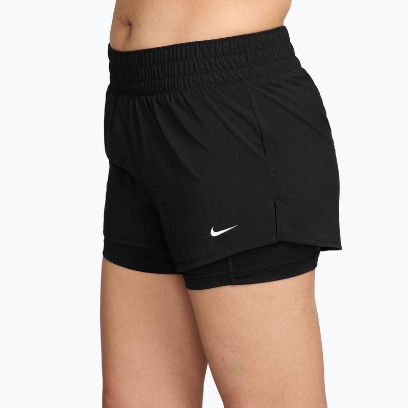 Női futó rövidnadrág Nike One Dri-FIT 2IN1 black/white 3