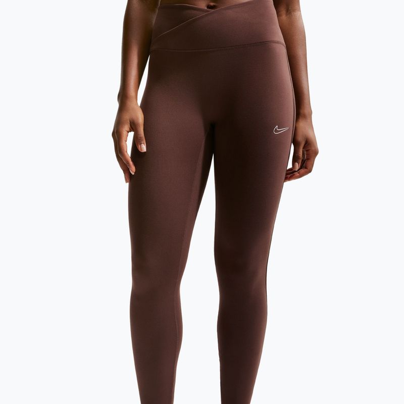 Női leggings Nike One magas derekú varrás nélküli light chocolate 4
