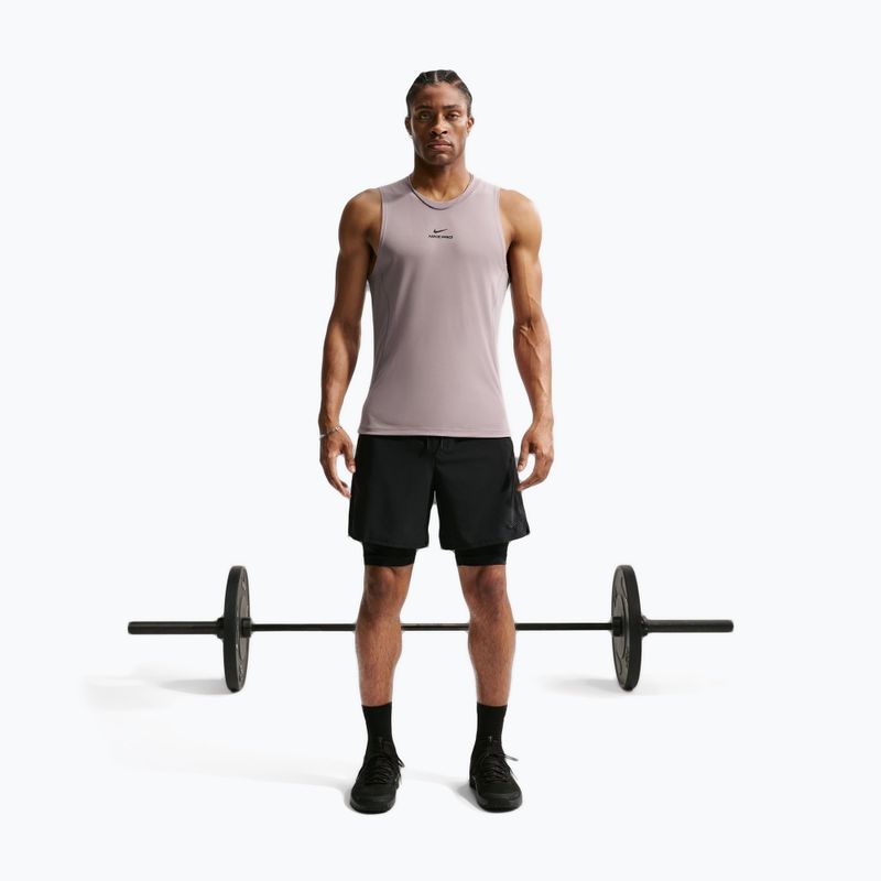 Férfi edzőpóló Nike Pro Training Dri-Fit light violet ore/black 2