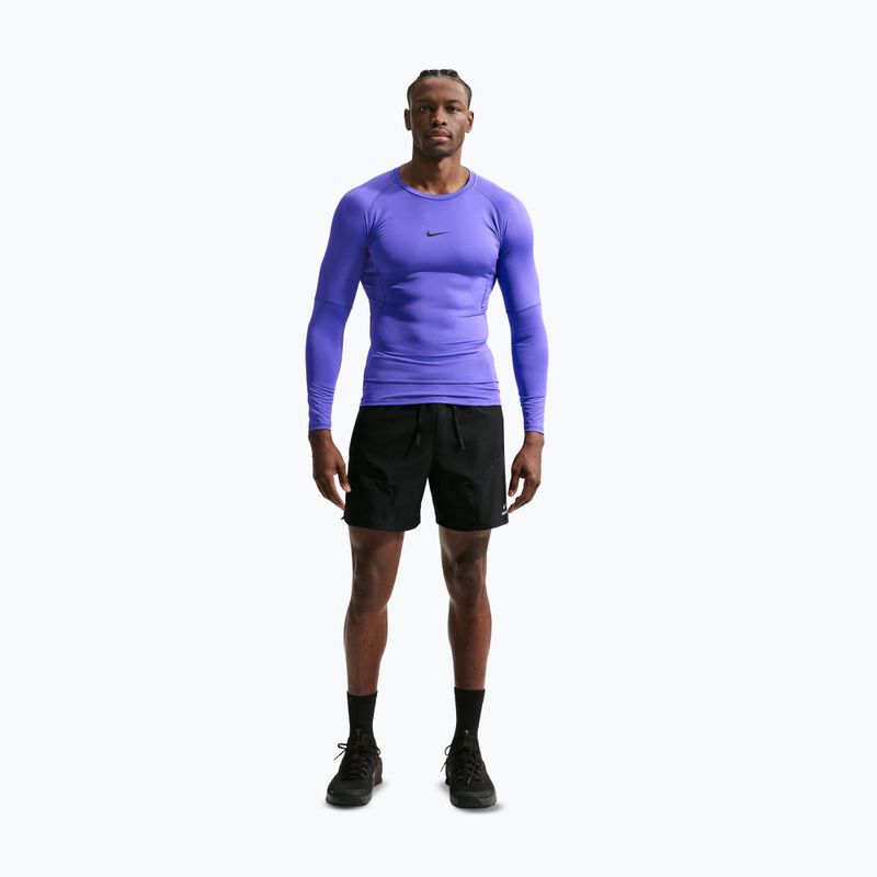 Férfi edző hosszú ujjú póló Nike Pro Dri-Fit Tight Fitness persian violet/black 2