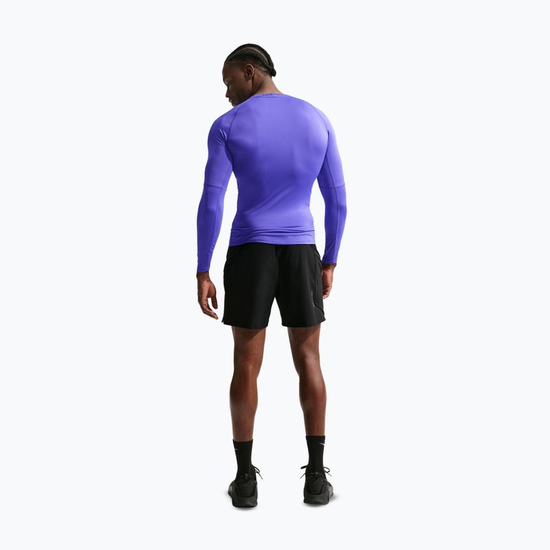Férfi edző hosszú ujjú póló Nike Pro Dri-Fit Tight Fitness persian violet/black 3