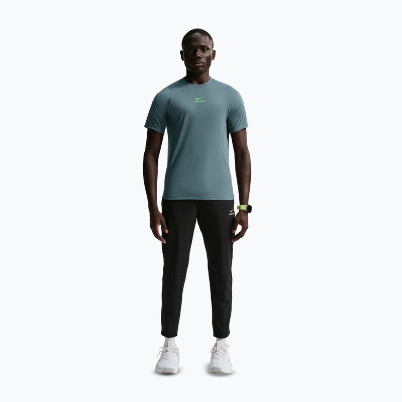Férfi edzőpóló Nike Pro Training Dri-Fit mineral slate/green strike 2