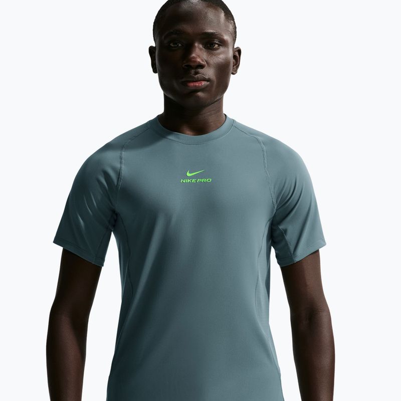 Férfi edzőpóló Nike Pro Training Dri-Fit mineral slate/green strike 4
