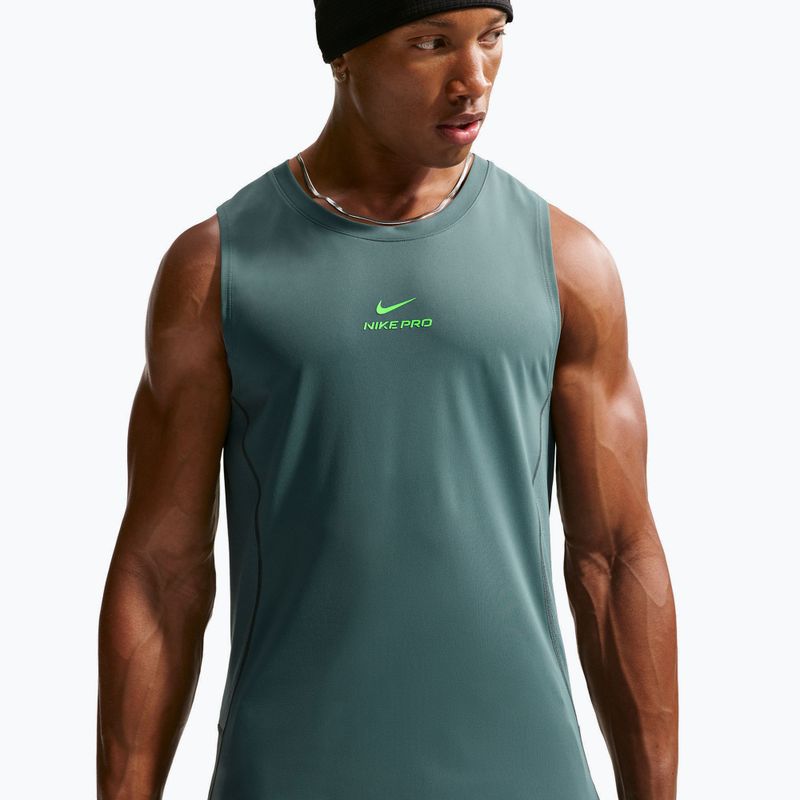 Férfi edzőpóló Nike Pro Training Dri-Fit mineral slate/green strike 4