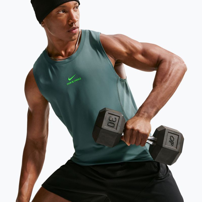 Férfi edzőpóló Nike Pro Training Dri-Fit mineral slate/green strike 6