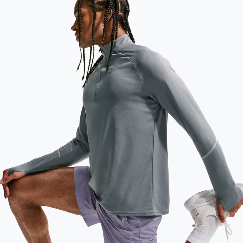 Férfi futó pulóver Nike Miler Dri-Fit UV 1/2 Zip smoke grey 4