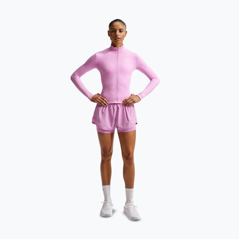 Női futónadrág Nike One Dri-FIT 2IN1 light magenta/white 2