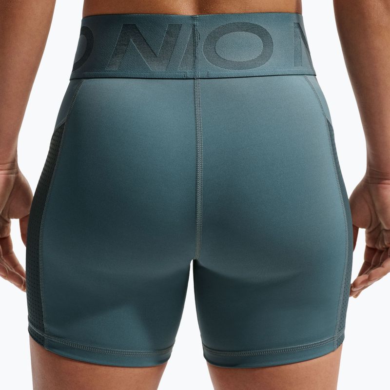 Női rövidnadrág Nike Pro Sculpt High Waisted 5" Biker mineral slate/faded spruce/white 5
