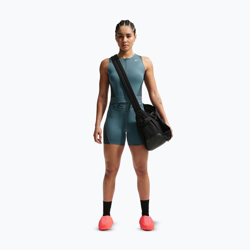 Női edzőpóló Nike Pro Dri-Fit mineral slate/faded spruce/white 2