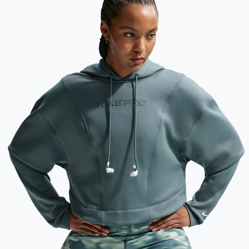 Női edzőfelső Nike Pro Therma-Fit Hoodie mineral slate/white 4