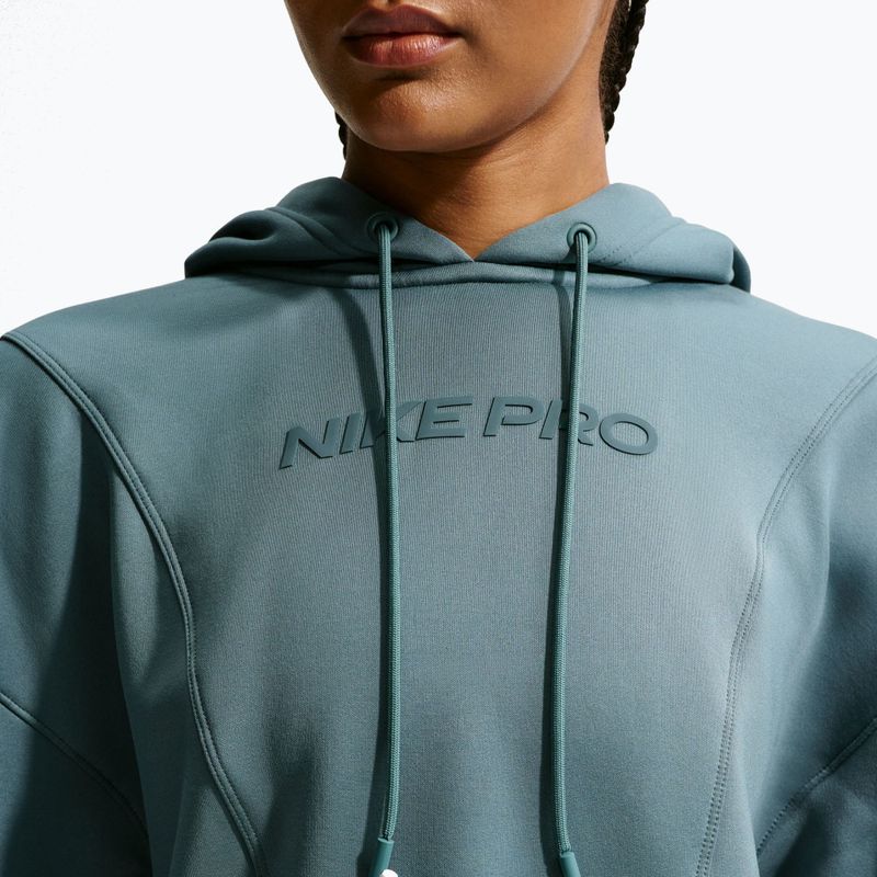 Női edzőfelső Nike Pro Therma-Fit Hoodie mineral slate/white 5