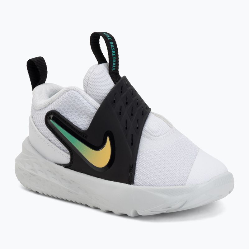 Gyerekcipők Nike Team Hustle D 12 white/black/clear emerald/topaz gold