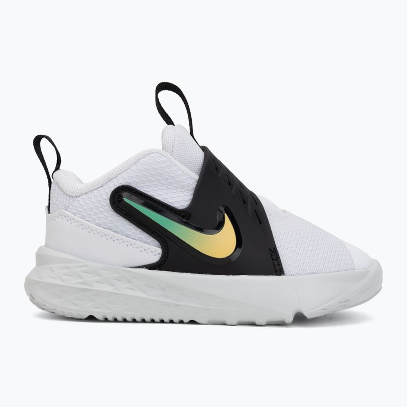 Gyerekcipők Nike Team Hustle D 12 white/black/clear emerald/topaz gold 2