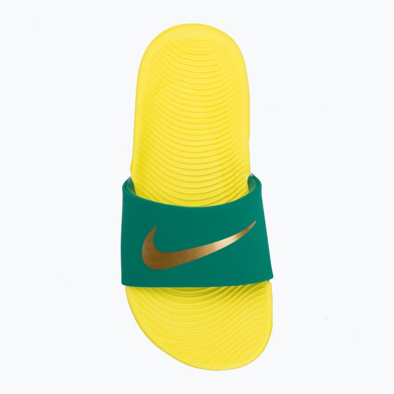 Papucsok Nike Coffee malachite/sonic yellow/metallic gold 5