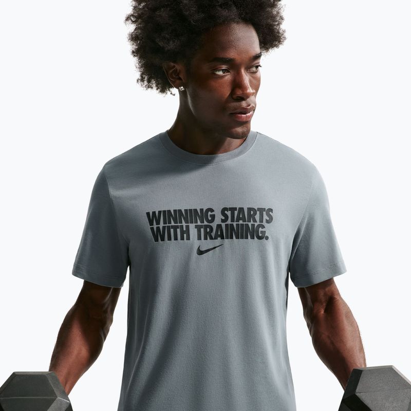 Férfi edző póló Nike Dri-Fit Winning smoke grey/black/black 3