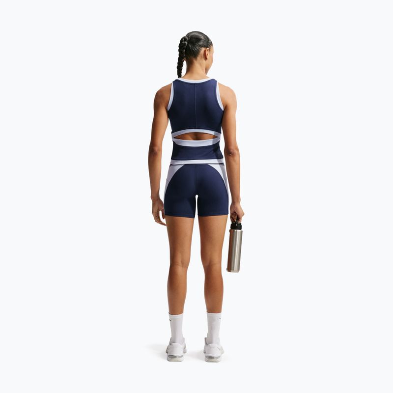 Női rövidnadrág Nike One High Waisted Biker 5" midnight navy/hydrogen blue/white 3