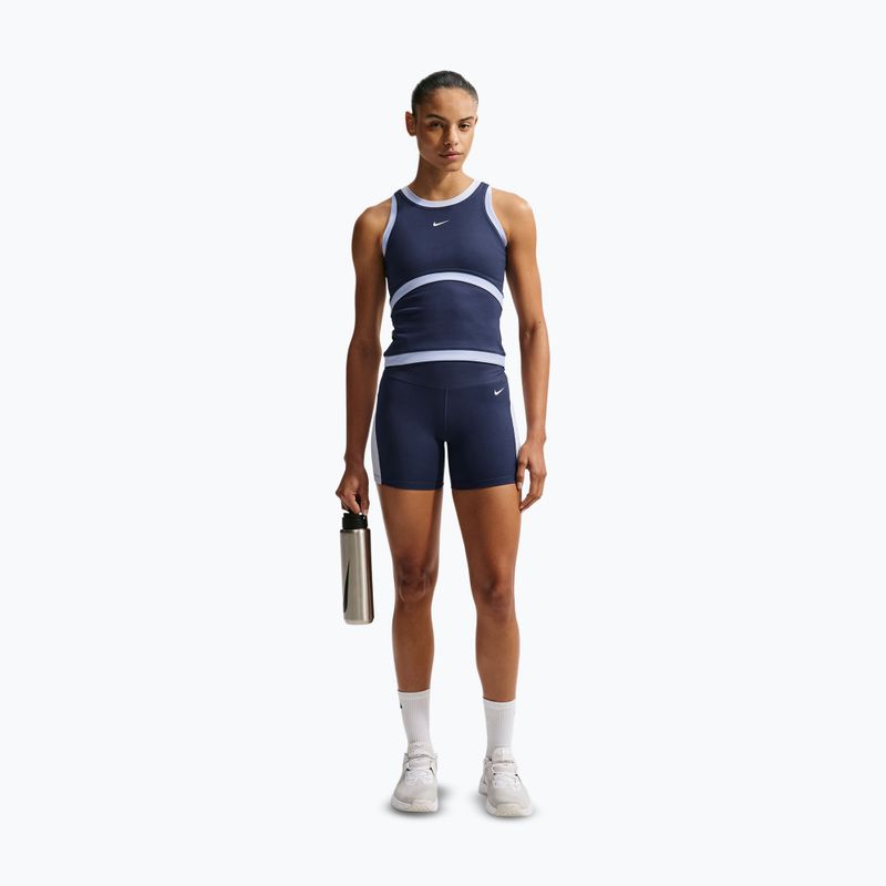 Női edzőpóló Nike One Dri-Fit midnight navy/hydrogen blue/white 2