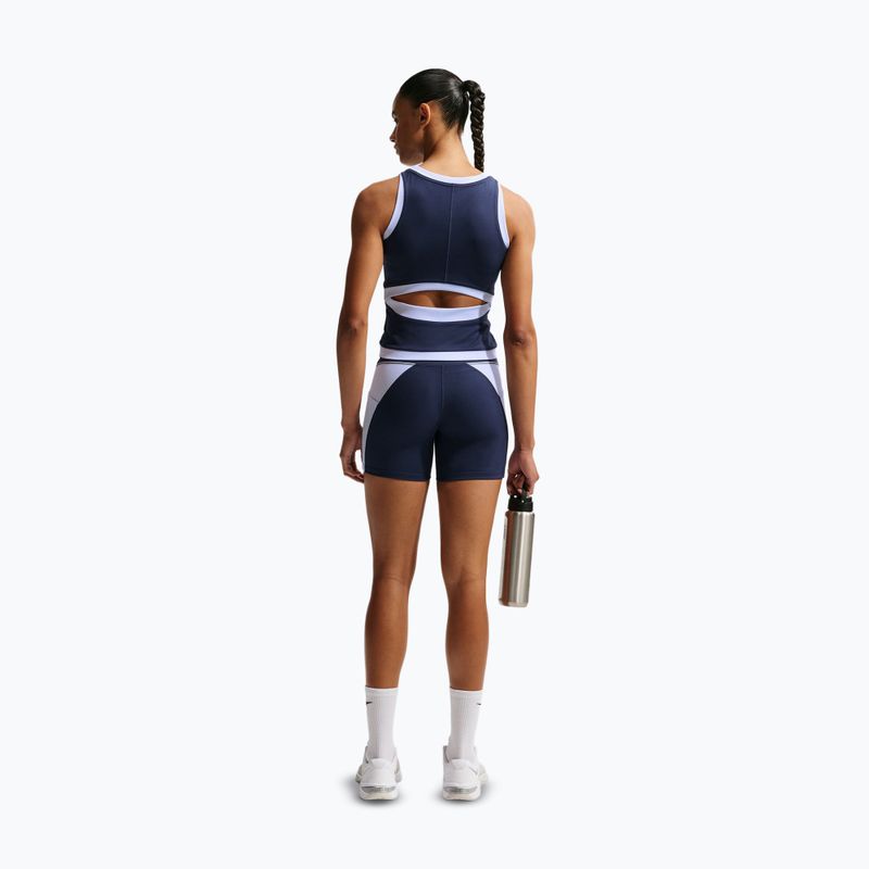 Női edzőpóló Nike One Dri-Fit midnight navy/hydrogen blue/white 3