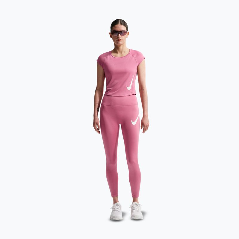 Női futó leggings Nike Tempo Swoosh Run High-Waisted 7/8 peony/white 2