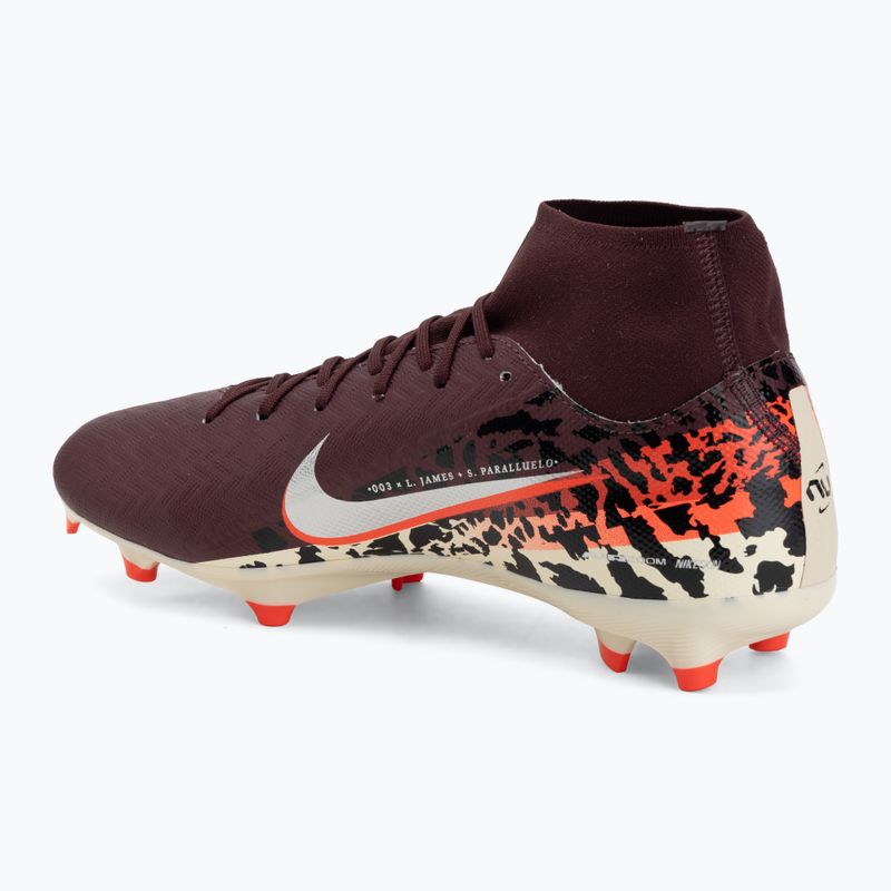 Férfi futballcipő Nike United Mercurial Superfly 10 Academy MG burgundy crush/metallic silver 3