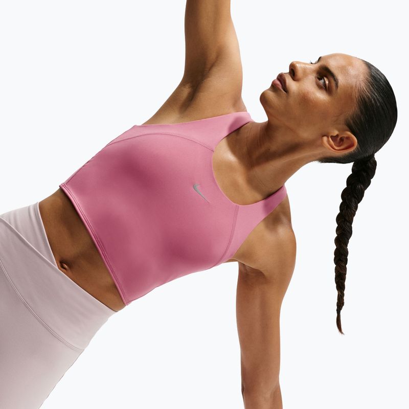 Női futó póló Nike Tempo Medium Support Cropped Sports Bra peony 5
