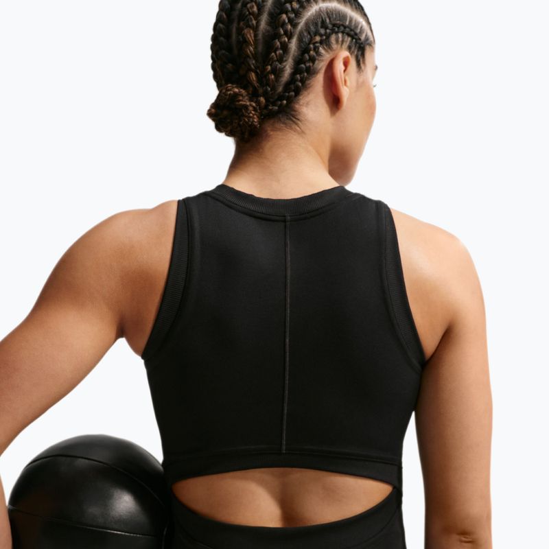 Női edzőpóló Nike One Dri-Fit black/black/white 5