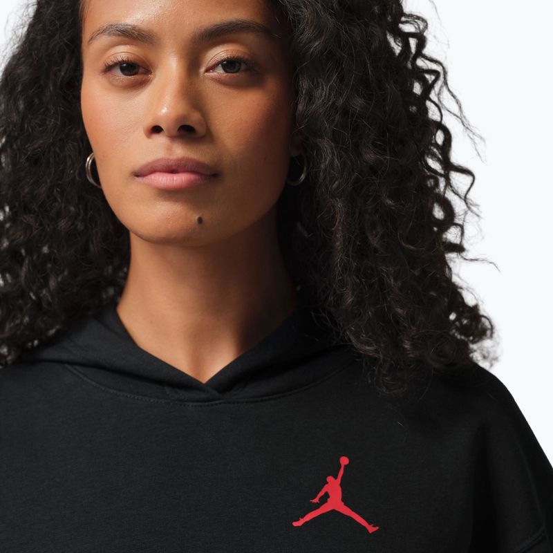 Női pulóver Jordan Fleece Hoodie black/gym red 4