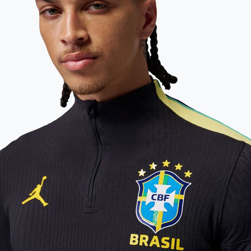 Férfi Brazil Strike Elite futball hosszú ujjú póló Jordan Dri-Fit Drill Top black/yellow pulse/light mint/P109C 4