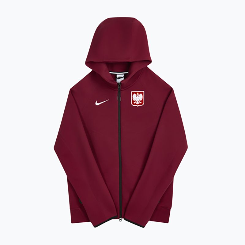 Férfi futballpulóver Nike Tech Fleece Poland Full Zip Hoodie team red 3