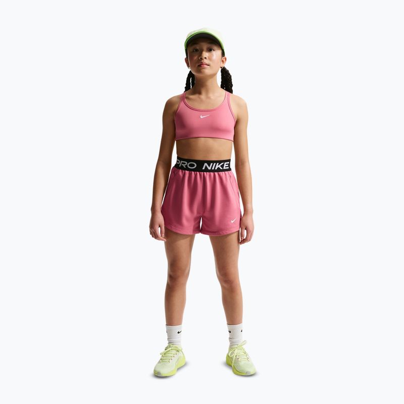 Nike Pro Fleece gyerek rövidnadrág Dri-Fit peony/peony/black/white 2