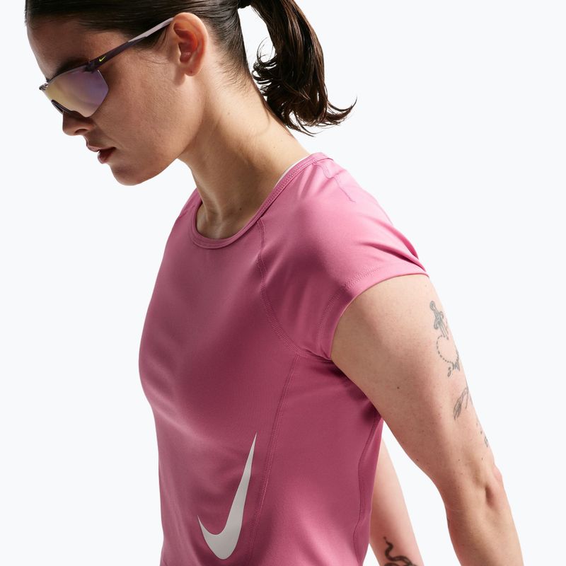 Női futópóló Nike Swoosh Run Dri-Fit peony/photon dust/white 5