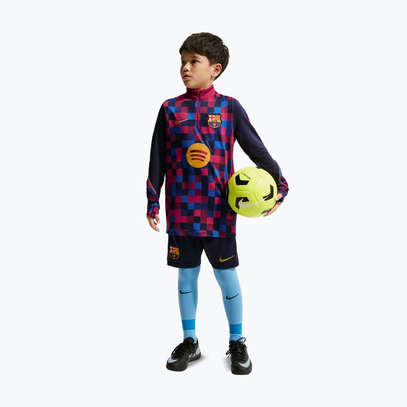 Gyerek futball pulóver Nike FC Barcelona Dri-Fit Strike Drill Top noble red/noble red/mineral yellow 3