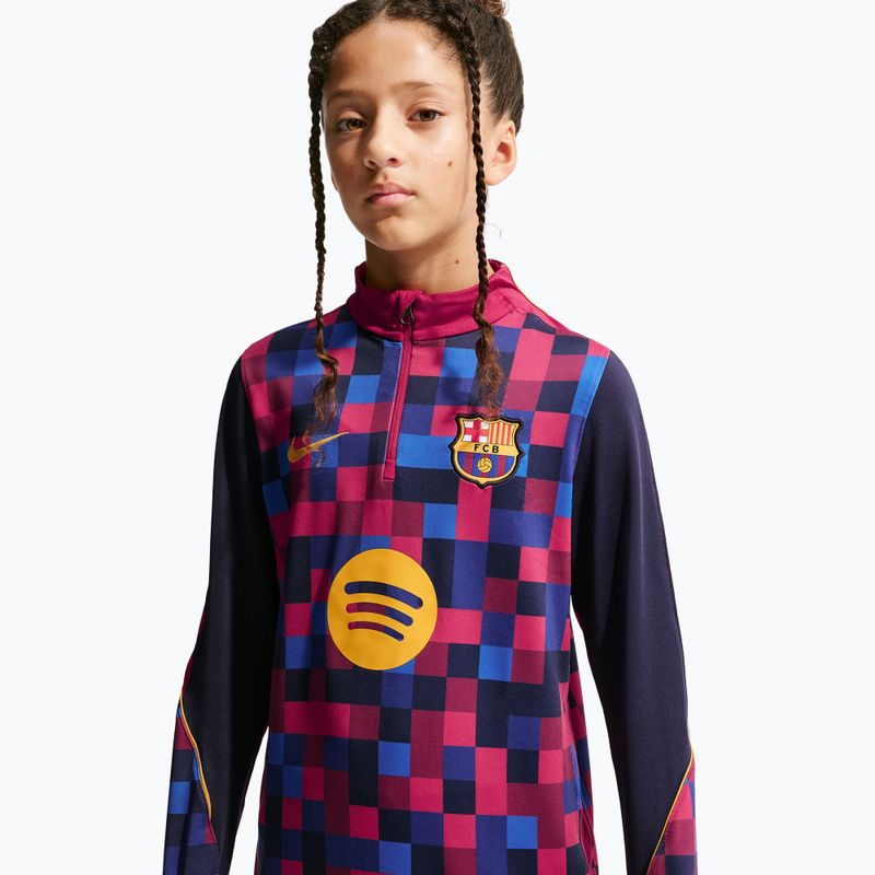Gyerek futball pulóver Nike FC Barcelona Dri-Fit Strike Drill Top noble red/noble red/mineral yellow 4