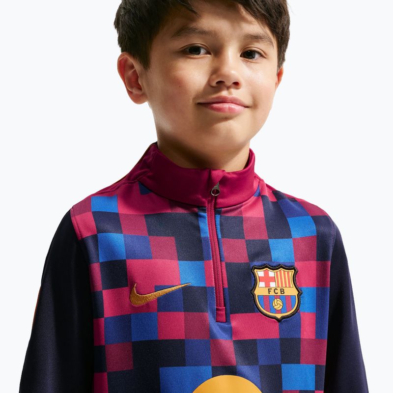 Gyerek futball pulóver Nike FC Barcelona Dri-Fit Strike Drill Top noble red/noble red/mineral yellow 5
