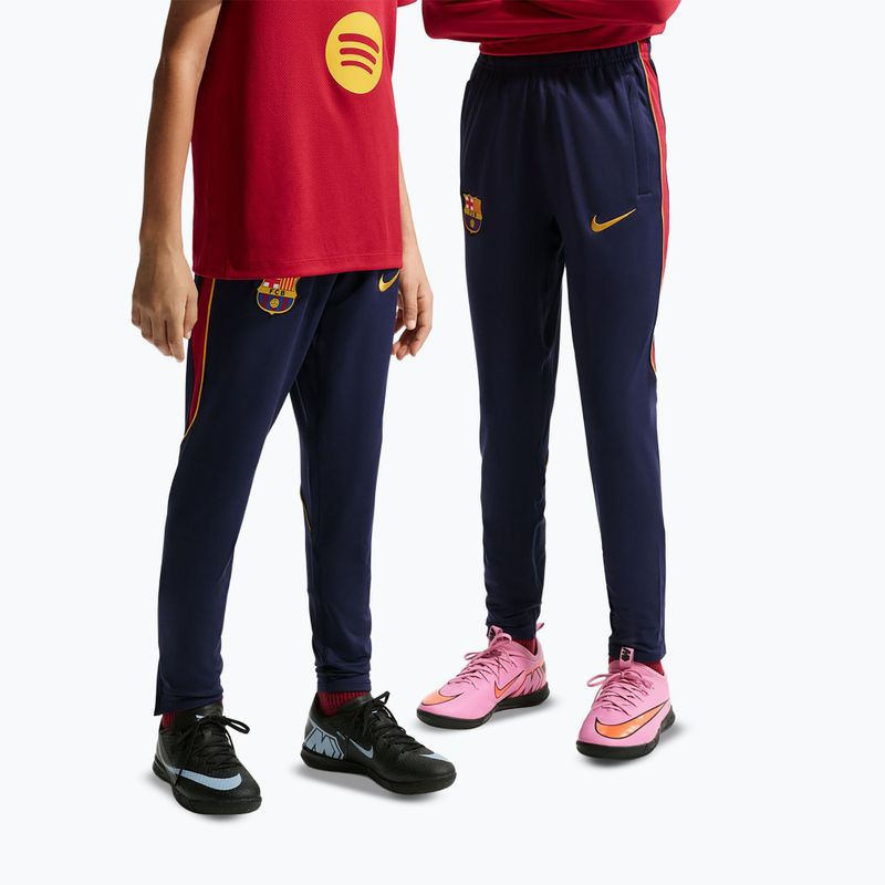 Gyerek futballnadrág Nike FC Barcelona Strike Dri-Fit blackened blue/noble red/yellow