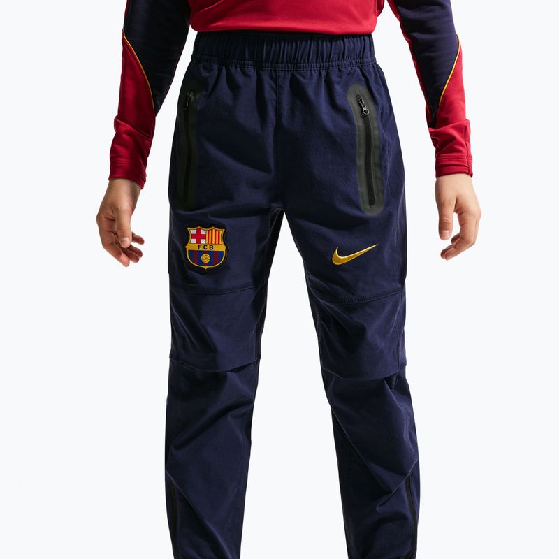 Gyerek futballnadrág Nike FC Barcelona Tech Woven blackened blue/black/mineral yellow 4