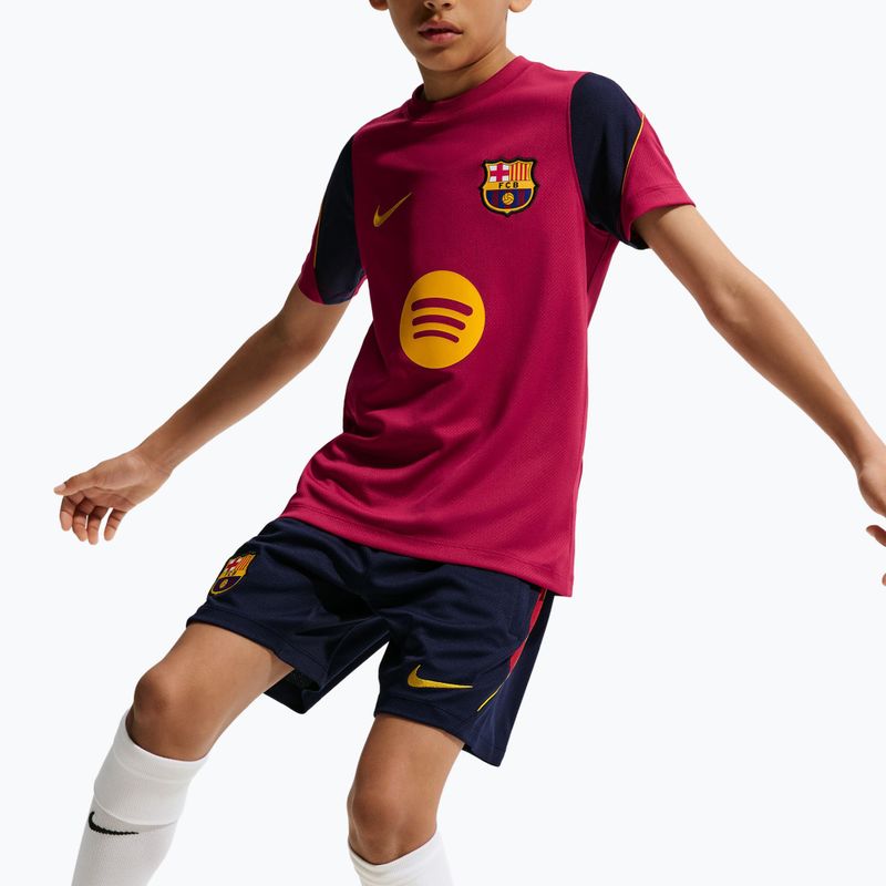 Gyerek futball rövidnadrág Nike FC Barcelona Strike blackened blue/noble red/mineral yellow 3