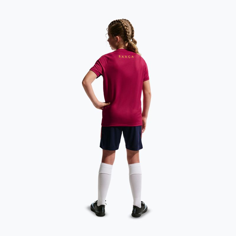 Gyerek futball rövidnadrág Nike FC Barcelona Strike blackened blue/noble red/mineral yellow 5