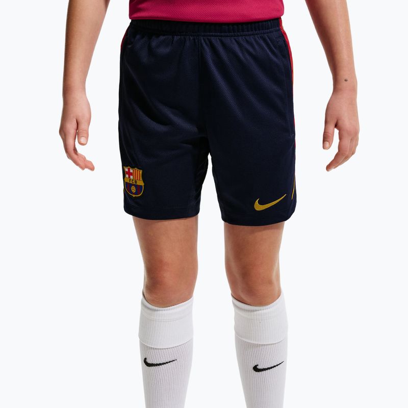 Gyerek futball rövidnadrág Nike FC Barcelona Strike blackened blue/noble red/mineral yellow 6