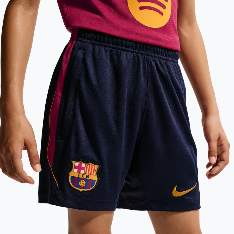 Gyerek futball rövidnadrág Nike FC Barcelona Strike blackened blue/noble red/mineral yellow 7