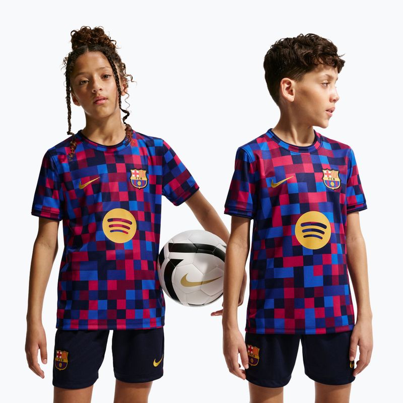 Gyerek focimez Nike FC Barcelona Dri-Fit Pre-Match noble red/mineral yellow