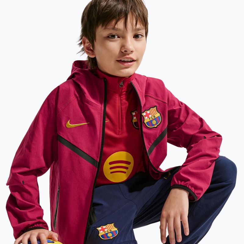 Gyerek futball dzseki Nike FC Barcelona Tech Full Zip noble red/black/mineral yellow 6