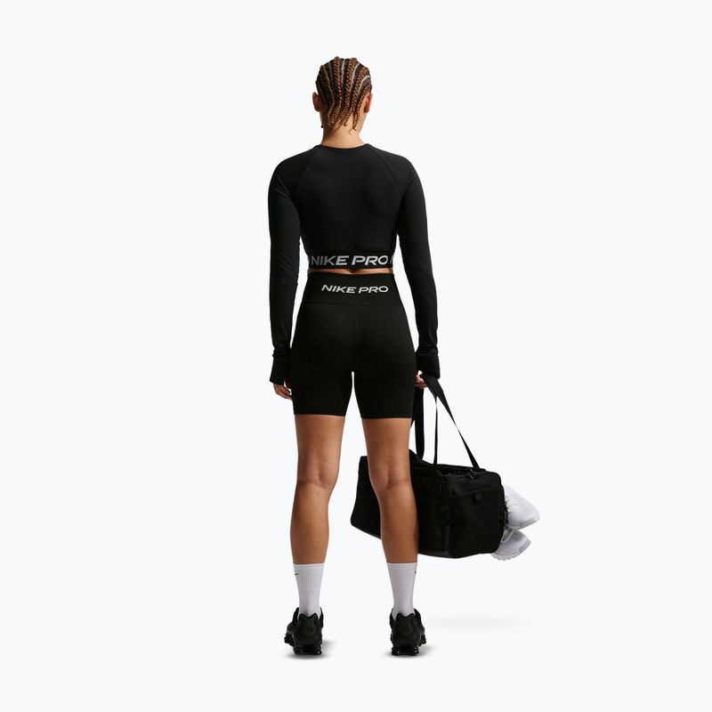 Női edzősort Nike Pro Seamless High Waisted Biker 5" black/white 3