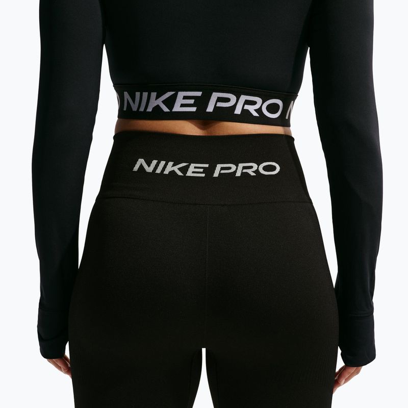 Női edzősort Nike Pro Seamless High Waisted Biker 5" black/white 6