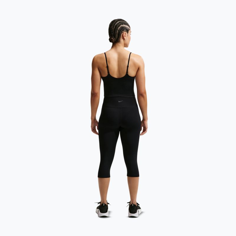 Nike One közepes tartású női edzőpóló fekete/fehér 3